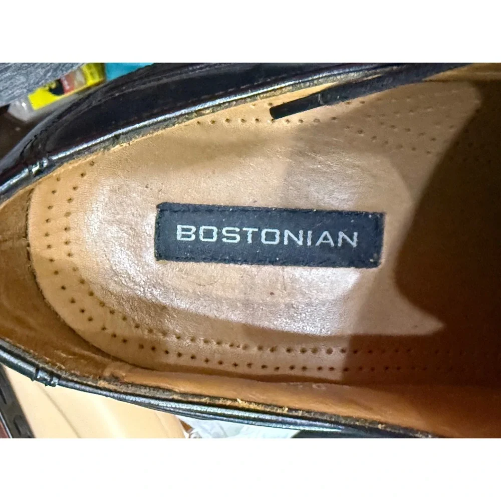 Bostonian Mens Black Leather Cap Toe Derby Dress Shoes 25030 Size‎ 9 W